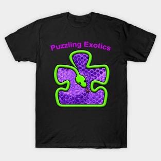 Hot Pink Puzzling Exotics over Logo T-Shirt